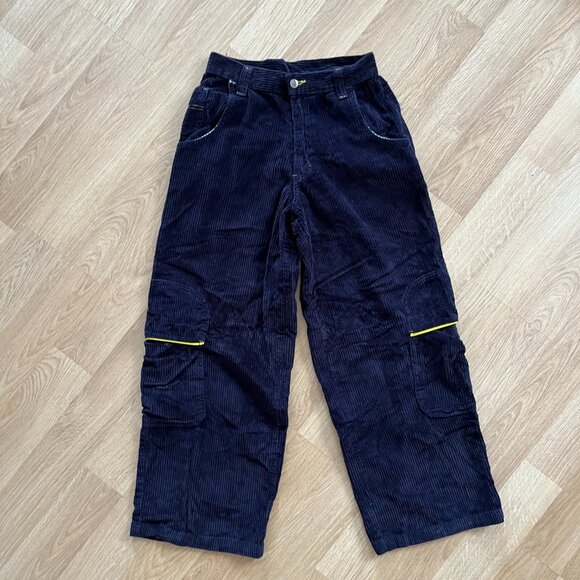 90's Navy Corduroy Cargo Wide Leg Menace Pants - Picture 1 of 10